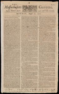 The Massachusetts Gazette, and the Boston Post-Boy and Advertiser, 27 August 1770