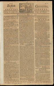 The Boston-Gazette, and Country Journal, 22 October 1770