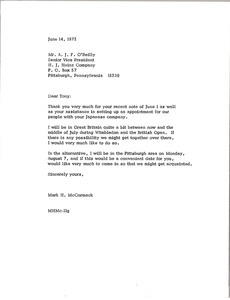 Letter from Mark H. McCormack to Tony O'Reilly