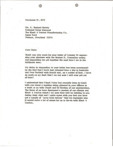 Letter from Mark H. McCormack to E. Richard Gerety