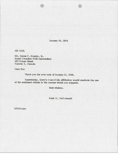 Letter from Mark H. McCormack to James F. Gaquin Jr.