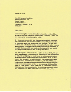 Letter from Mark H. McCormack to Christopher Lewinotn