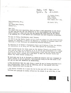 Letter from Peter Hammond to Mark H. McCormack