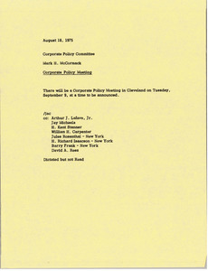 Memorandum from Mark H. McCormack to corporate policy committee