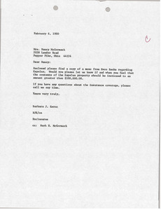 Letter from Barbara Kernc to Nancy Breckenridge McCormack