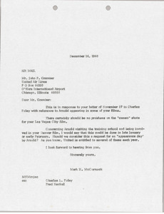 Letter from Mark H. McCormack to John P. Grember