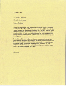 Memorandum from Mark H. McCormack to H. Richard Isaacson