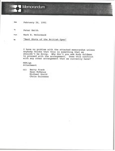 Memorandum from Mark H. McCormack to Peter Smith