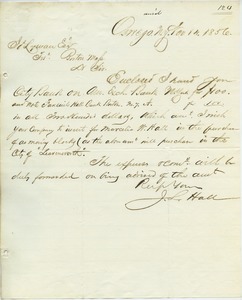 Letter from J. L. Hall to Joseph Lyman