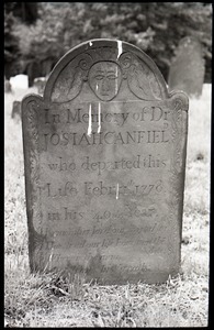 Gravestone of Josiah Canfield (1778), Old Derby Uptown Burying Ground