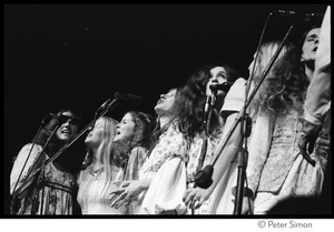 Fairfax Street Choir performing on last night of the Kohoutek Celebration of Consciousness: close-up of women singers