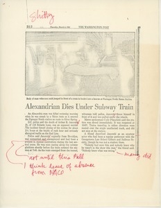 Washington post article with handwritten notes