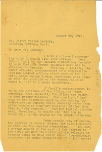 Letter from W. E. B. Du Bois to George Foster Peabody
