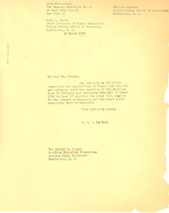 Letter from W. E. B. Du Bois to Southern Education Foundation