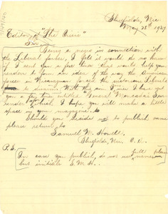 Letter from Samuel M. Howell to Editor of the Crisis