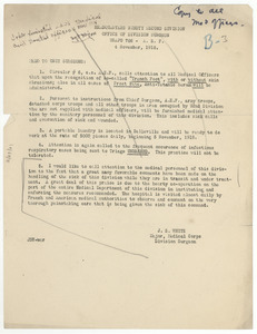 Memorandum from headquarters Ninety Second Division