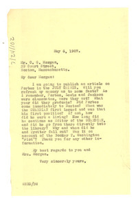 Letter from W. E. B. Du Bois to Clement G. Morgan