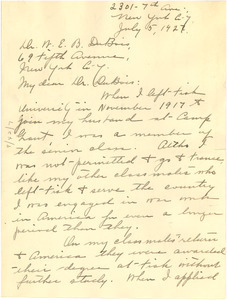 Letter from Etnah Rochon Boutte to W. E. B. Du Bois