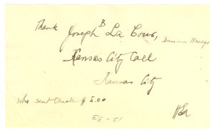Address of Joseph B. La Cour