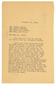 Letter from W. E. B. Du Bois to The World Tomorrow