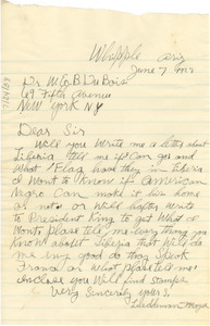 Letter from Lueddeman Mayse to W. E. B. Du Bois