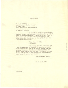 Letter from W. E. B. Du Bois to A. J. Martel