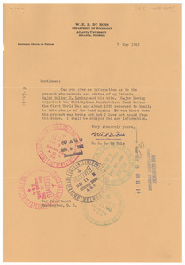 Letter from W. E. B. Du Bois to United States War Department