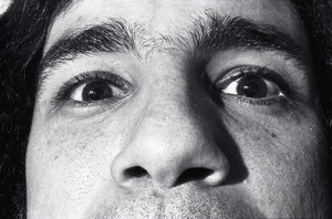 Charles Laquidara at home: close up of eyes