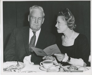 Bruce Barton and Helen Menken at Thanksgiving celebration