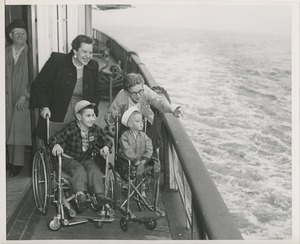 Mothers with their disabled boys on boat ride