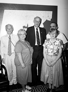 Congressman John W. Olver (right) with visitors to his congressional office