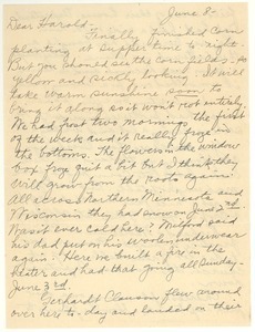Letter from Clara M. Langland to Harold D. Langland