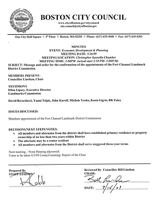 Committee on Economic Development and Planning meeting minutes, May 26, 2009