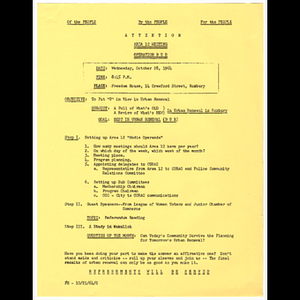 Memorandum concerning Operation Best in Urban Renewal (BUR) meeting to be held October 28, 1964