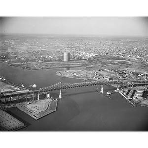 Charlestown, left, to Chelsea, right, Mystic River Bridge, United States Naval Hospital, Chelsea, Boston, MA