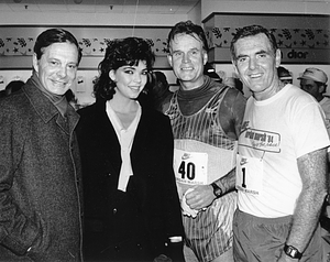 Actor Louis Jourdan, Actress Lisa Howard, State Senator Joe Timilty, and Mayor Raymond L. Flynn