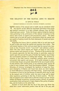 The relation of the manual arts to health