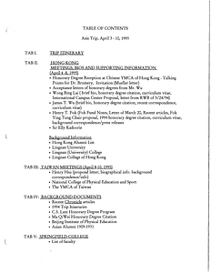 1975 Springfield College Asian Trip Information Binder