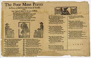The poor mans prayer for peace, in these sorrowful times of trouble, or, Poor England's misery in this time of distress ... : to the tune of, Game at cards.