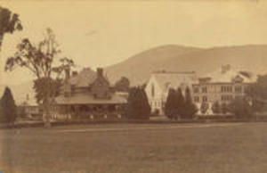Sigma Phi house and Hopkins Hall, ca. 1891