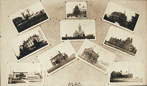 Collage of buildings at Massachusetts Agricultural College