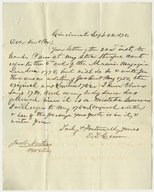 Letter from Enoch Terry Carson to Jacob Norton, 1878 September 24