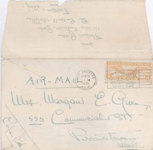 Envelope from Thelma Given correspondence