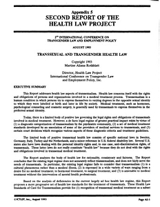 Appendix 5: Second Report of the Health Law Project