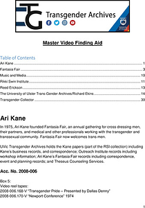 Master Video Finding Aid