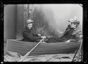Marie Høeg and an Unknown Person on a Boat