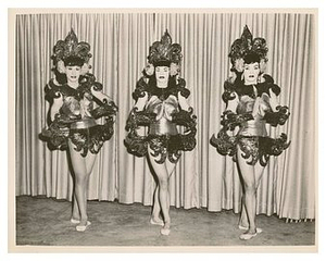 Gene Avery, Dale Roberts, and Unknown in Jewel Box Revue Costume