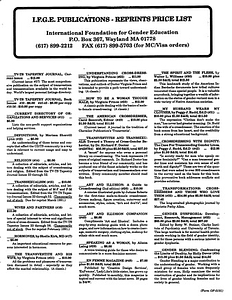 I.F.G.E. Publication - Reprints Price List