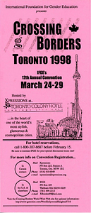 Brochure for Crossing Borders Toronto 1998 (March 24-29)