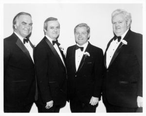 John Joseph Moakley, Michael Flaherty Sr., William M. Bulger, and Dan Horgan at a formal event